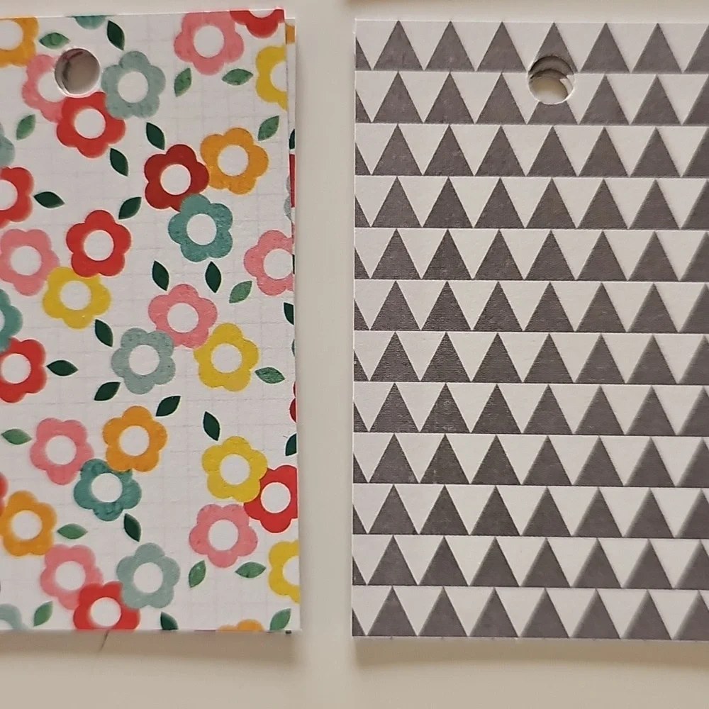 60 Handcut 2x3 Cardstock Gift Tags Lot Assorted Blank Back Colorful Spring